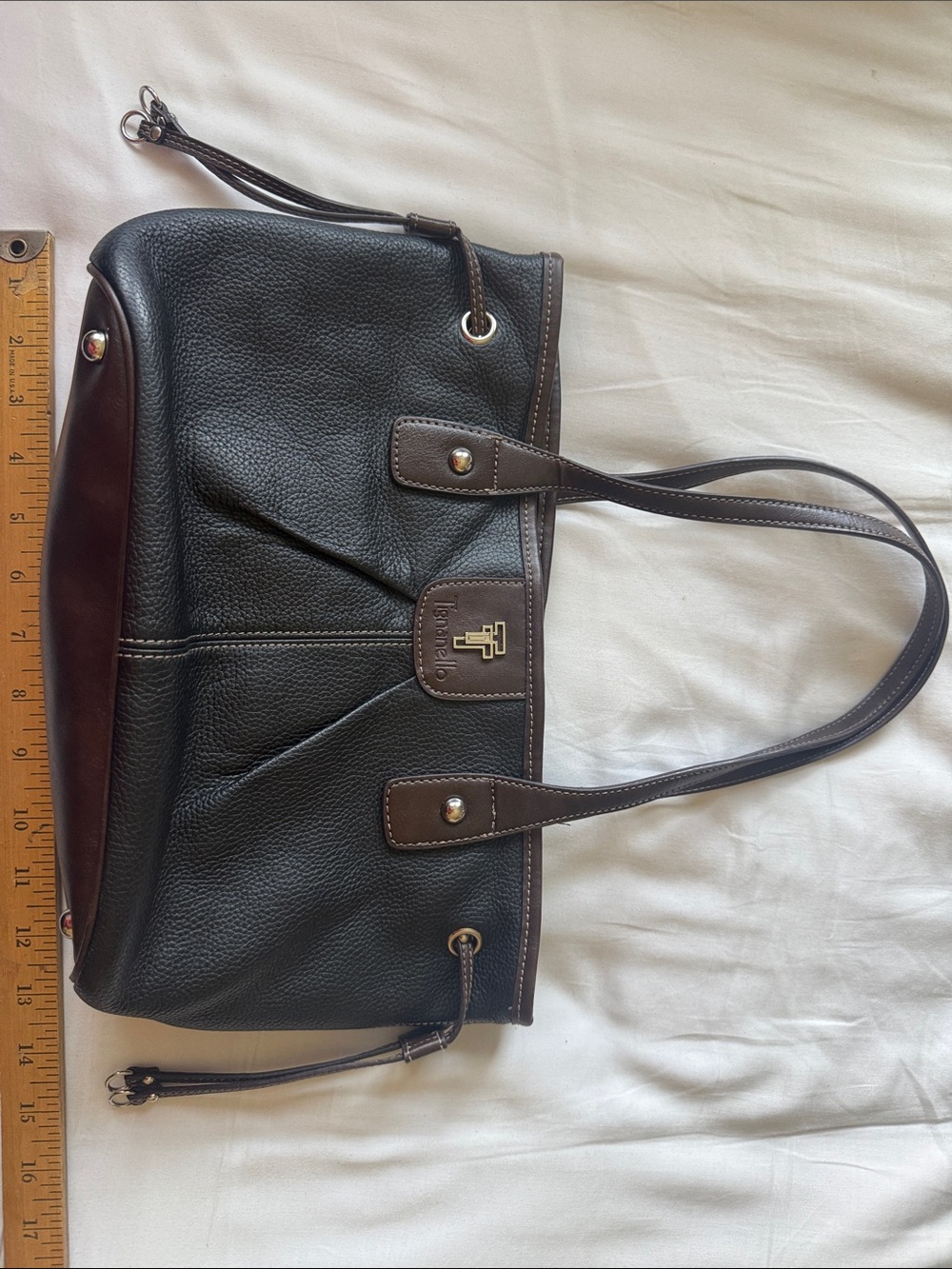 Tignanello Genuine Leather Brown Satchel Shoulder Bag